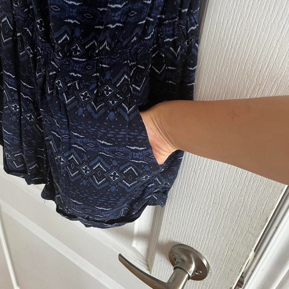 Garage navy blue strapless romper size xs - Picture 2 of 5